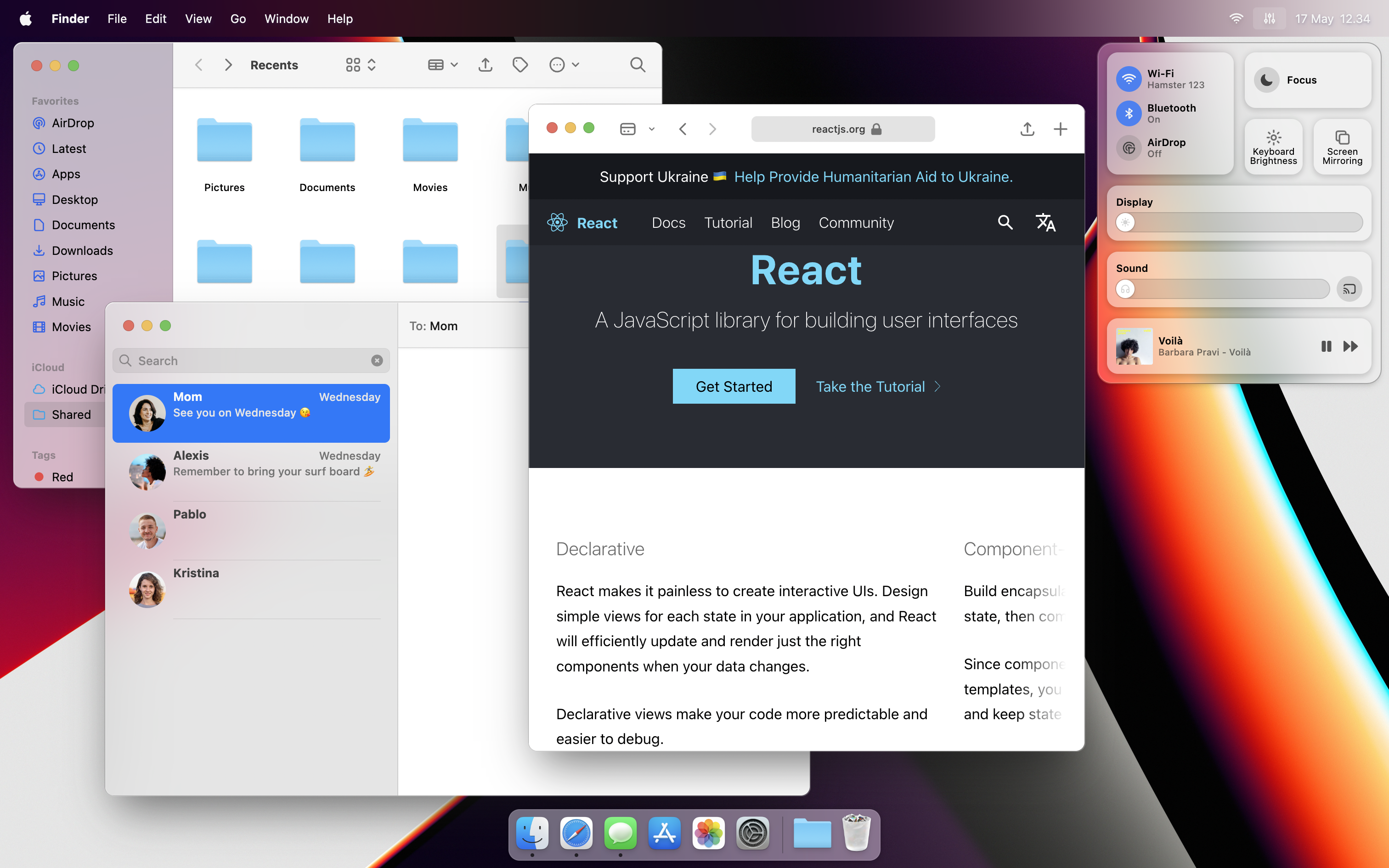 macOS clone with React and Tailwind CSS