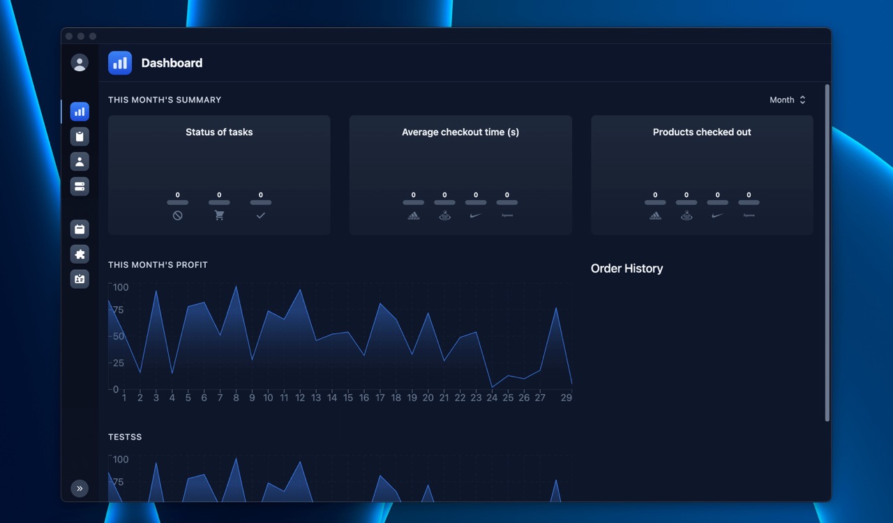 Sneaker Bot with blue theme