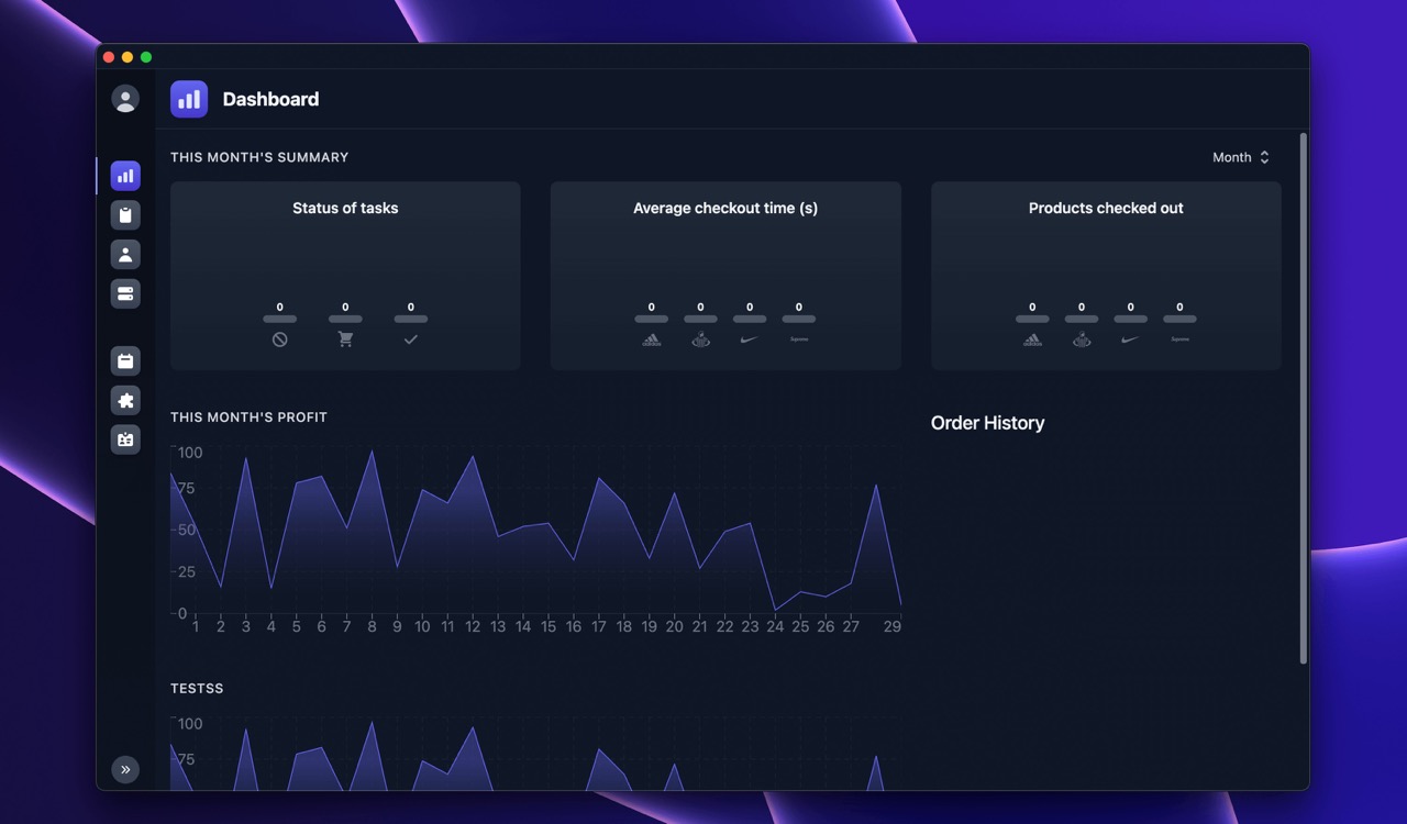 Sneaker Bot with indigo theme